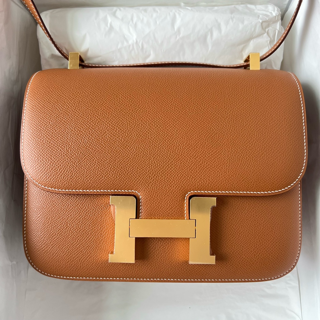 Hermes Constance 24cm Shoulder Bag In Brown Epsom Leather